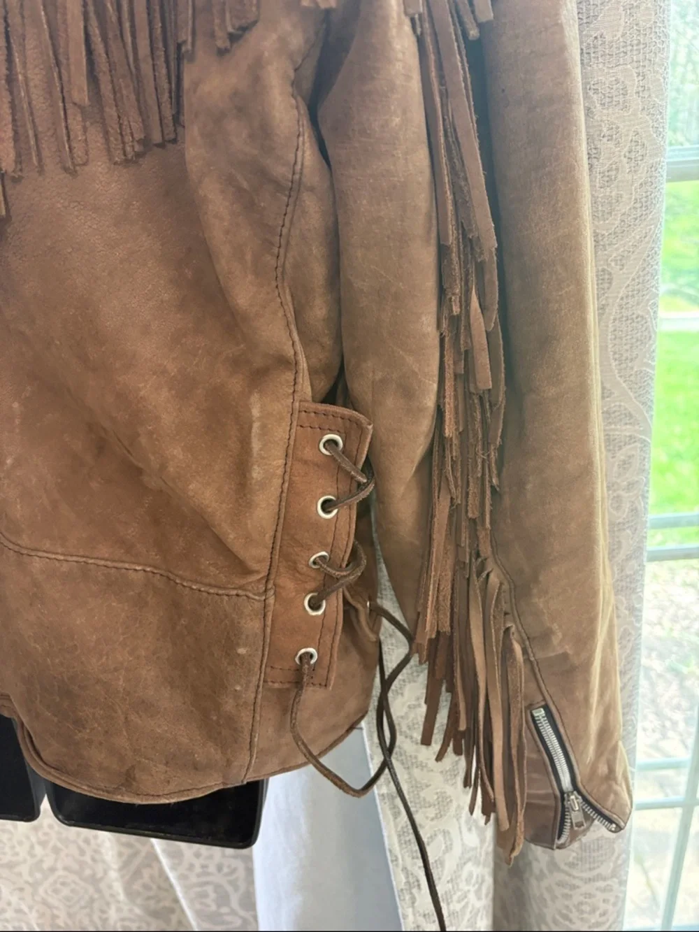Hot Leathers 46 vintage Men's Brown LeatherFringe Jacket - Picture 4 of 7